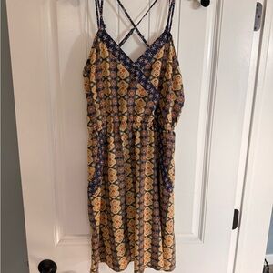 Xhilaration Blue and Cream Floral Mini Dress